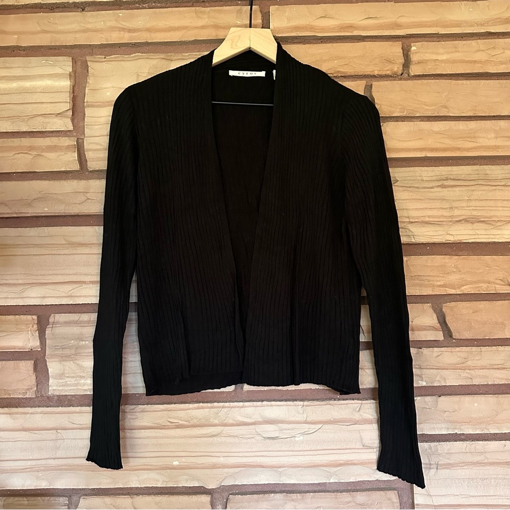 Light weight black ribbed cardigan